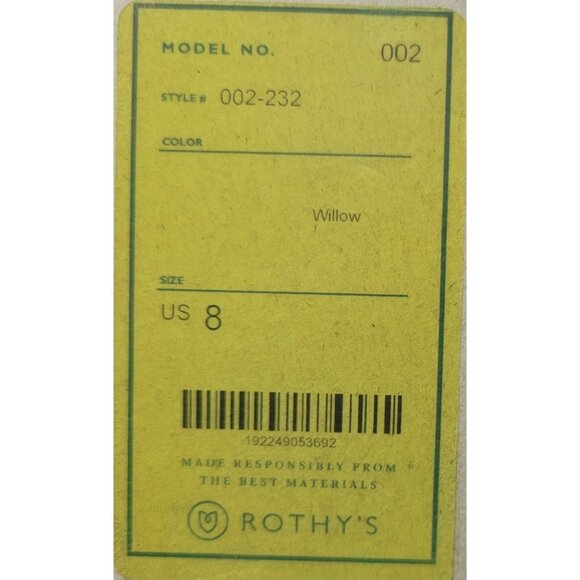 Rothy's The Point Women's Size US 8 Willow Green Flat Ballet Slip On Shoes - Picture 9 of 9